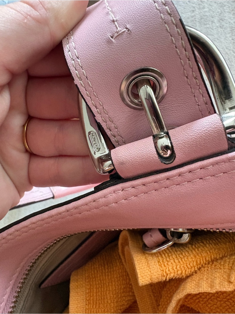 Coach Soho F13732 Pink Leather Pleated Tote Y2K Vinta… - Gem